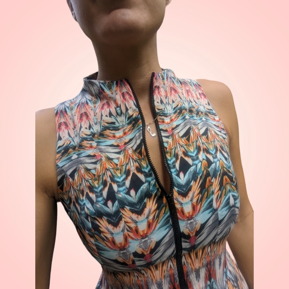 CUE sz8 fully line A-line dress in Aztec Moroccan style print - Picture 4 of 8